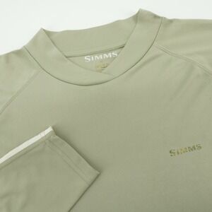 SIMMS Performance Mens XL Long Sleeve Shirt Fishing Olive Green Core -‎ Flaws